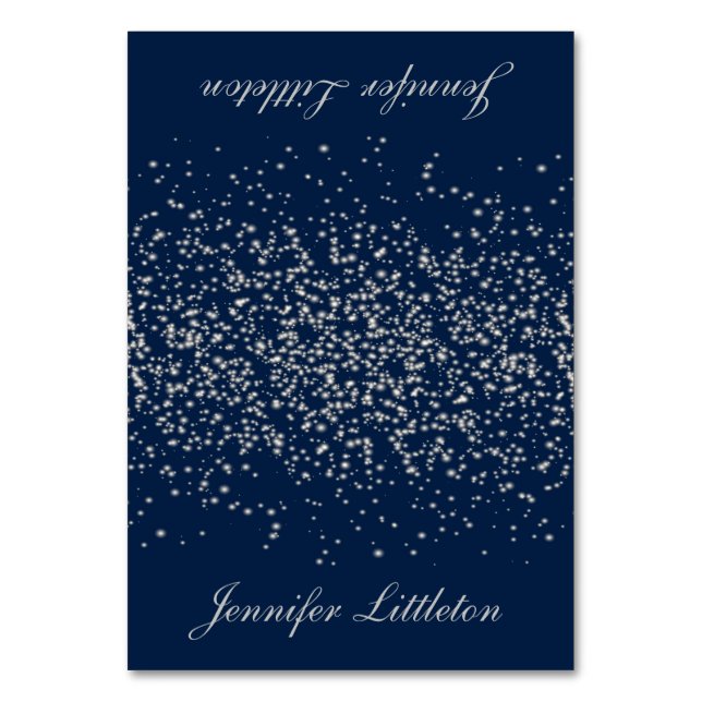 Confetti bleu foncé et argent | Cartes (Par défaut)