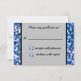 Confetti Blue RSVP Card Karte