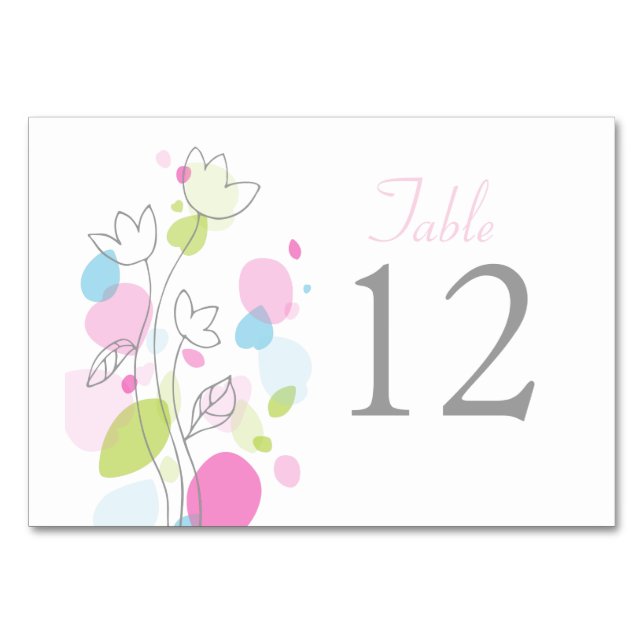 Confetti Blume Blätter Hochzeit Tischnummern (Rückseite)
