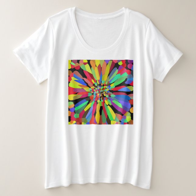 Confetti-Blume Große Größe T-Shirt (Design vorne)