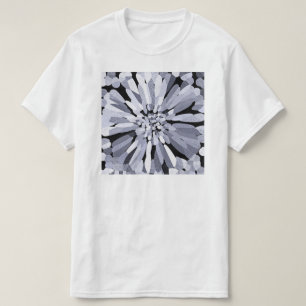 Confetti Blume in Schwarz und Weiß T-Shirt