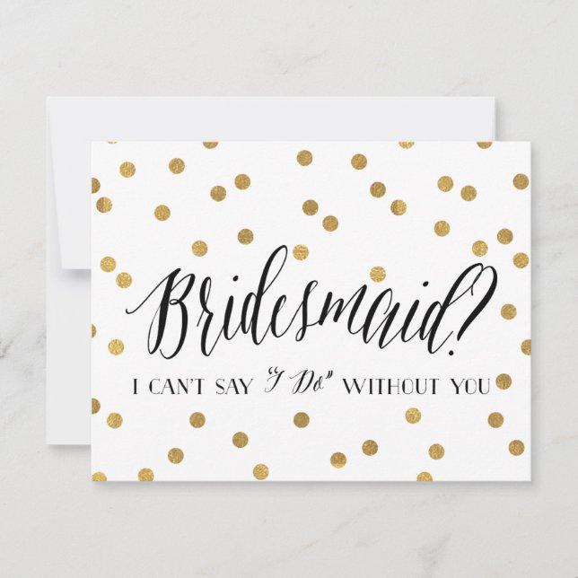 Confetti Bridesmaid | Bridesmaid Einladung (Vorderseite)