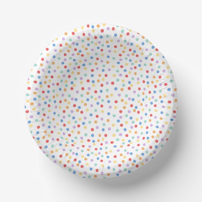 Confetti Brights (Punkte) Pappteller (Vorderseite)