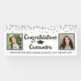 Confetti Brush Script Then & Now Fotos Abschluss Banner