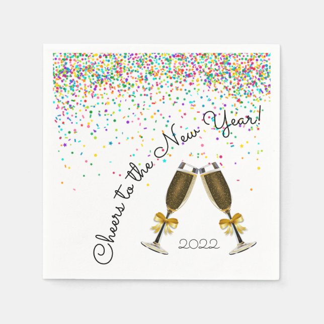 Confetti Champagne Paper Napkin Serviette (Vorderseite)