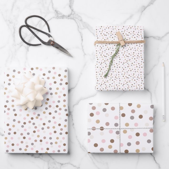 Confetti Chic (Punkte) Geschenkpapier Set (Vorderseite)