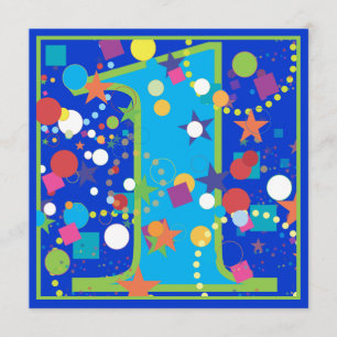 Confetti Circus 1er Anniversaire Invitation