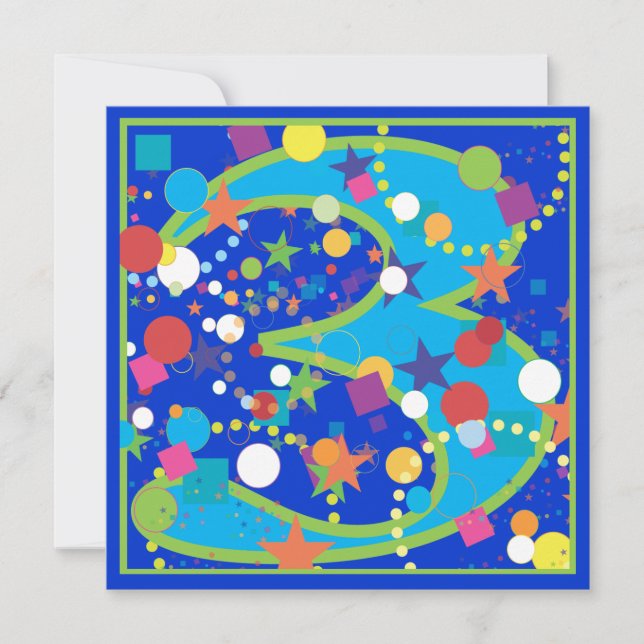 Confetti Circus 3. Geburtstag Party Einladung (Vorderseite)