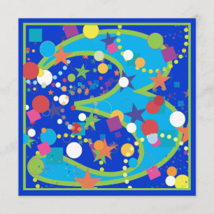 Confetti Circus 3. Geburtstag Party Einladung