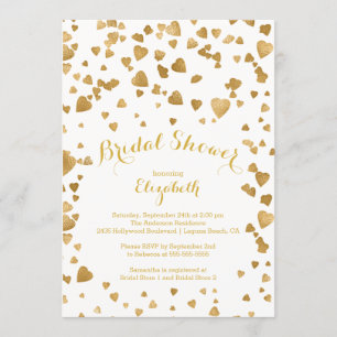 Confetti Coeurs Moderne Invitation à la douche nup