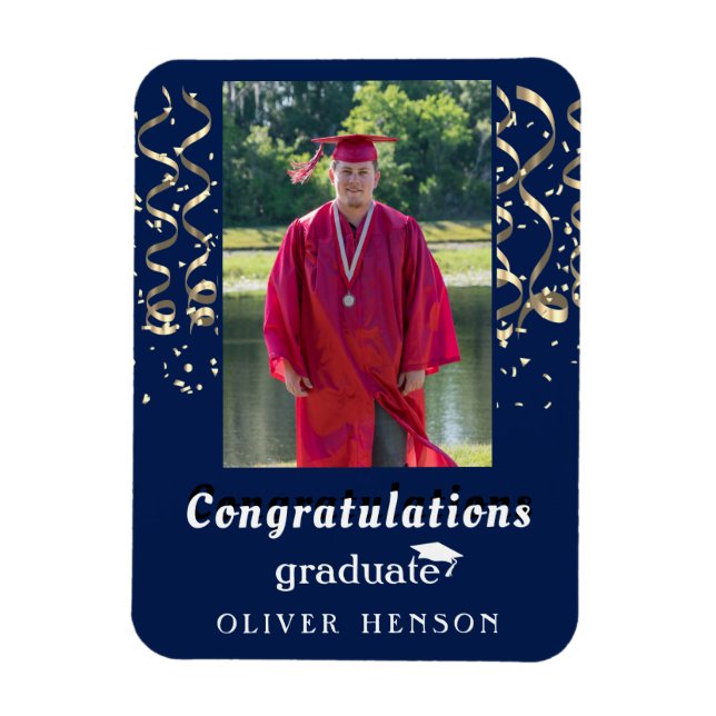 Confetti Congratulations Graduation Photo  Magnet (Vertikal)