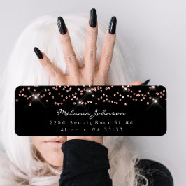 Confetti Crystals Pink Rose Gold Schwarz-weiße Mar