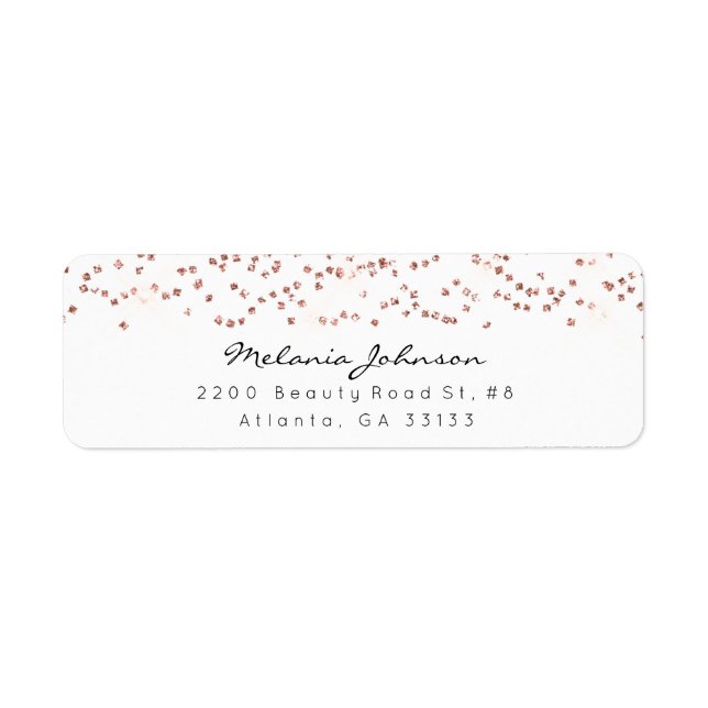 Confetti Crystals Pink Rose Gold Weißer Minimal (Vorne)