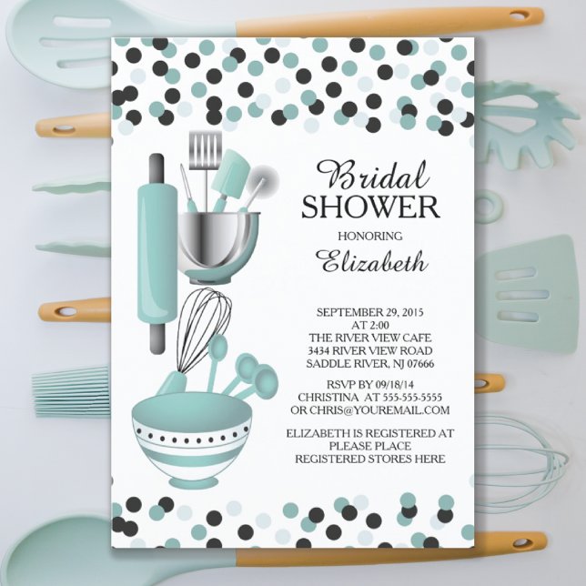Confetti Cuisine moderne Invitations de douche nup (Créateur téléchargé)