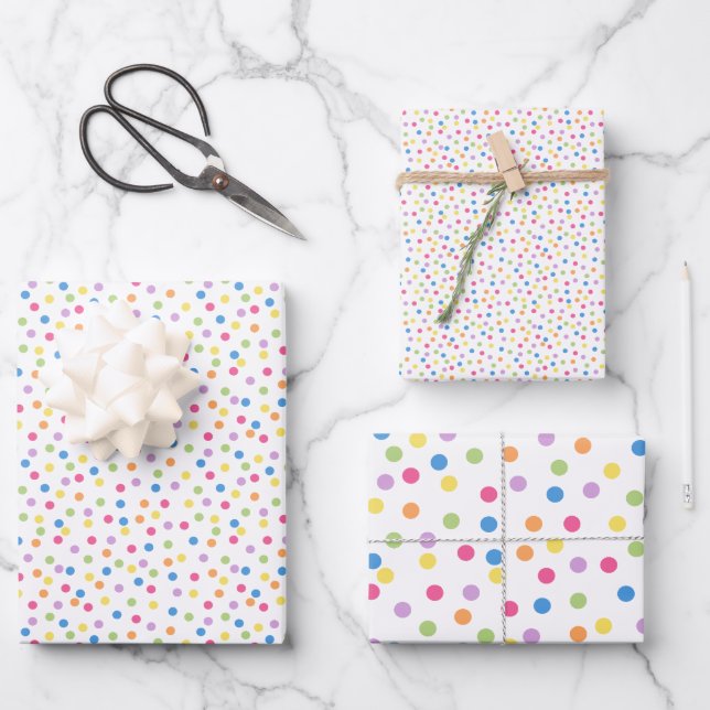 Confetti Dazzle (Punkte) Geschenkpapier Set (Vorderseite)
