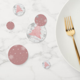Confetti de table d'arbre de Noël rose