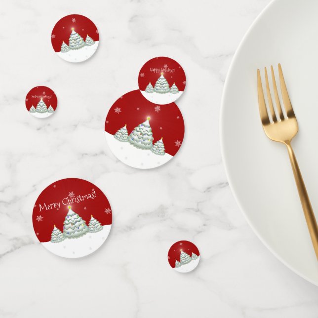 Confetti de table de sapin rouge neige (Groupe)