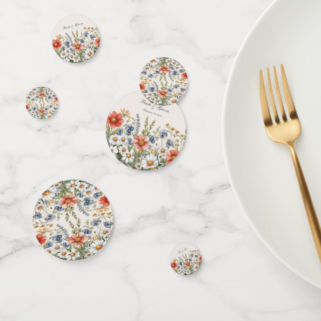 Confetti de table Fleur sauvage colorée (Groupe)