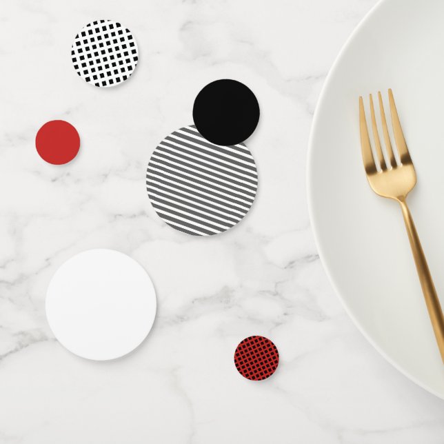 Confetti de table "rouge, noir et blanc" (Groupe)