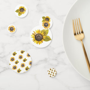Confetti de tournesol aquarelle