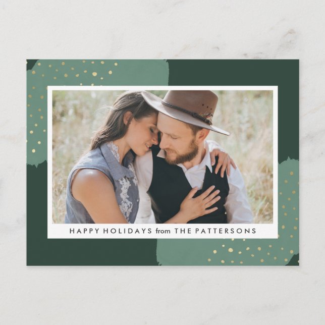 Confetti d'or | Carte postale Holiday Photo (Devant)