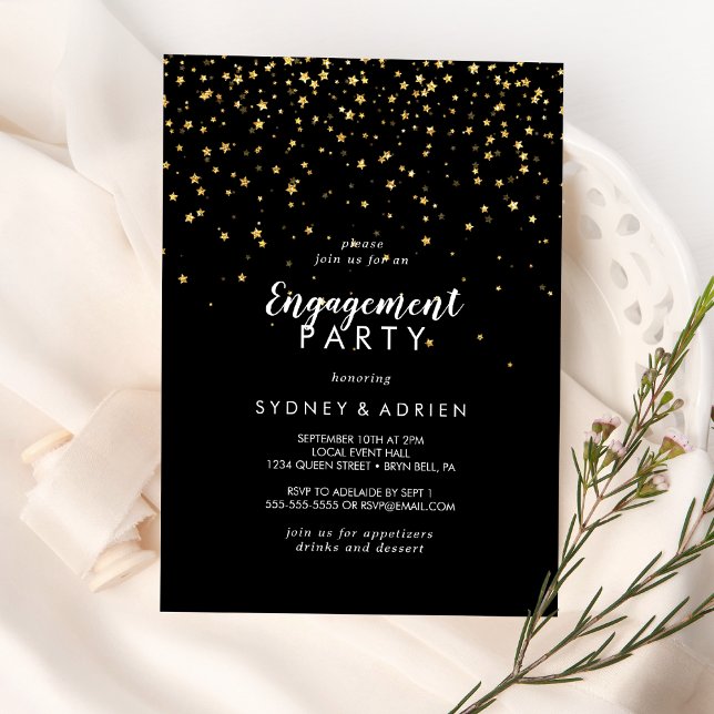 Confetti d'or | Invitation du Black Engagement Par (Créateur téléchargé)