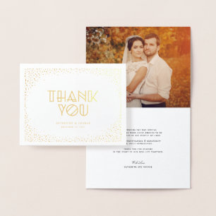 Confetti Dots Art Deco Moderne Hochzeit Vielen Dan Folienkarte