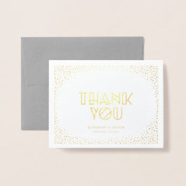 Confetti Dots Art Deco Moderne Hochzeit Vielen Dan Folienkarte