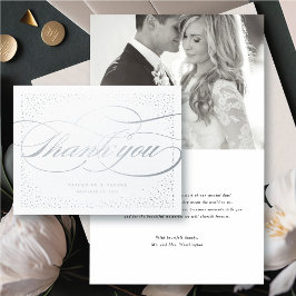 Confetti Dots Classic Script Wedding Vielen Dank Folienkarte