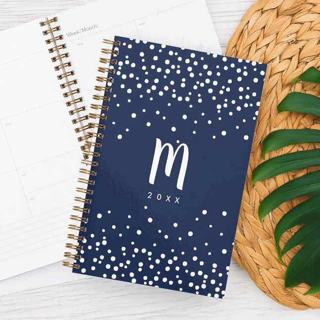 Confetti Dots Monogram Planer | Dunkelblau (Von Creator hochgeladen)
