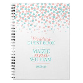 Confetti dots orange grünes Gästebuch Notizblock