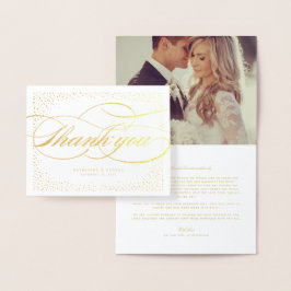 Confetti Dots und klassische Script Hochzeit Viele Folienkarte