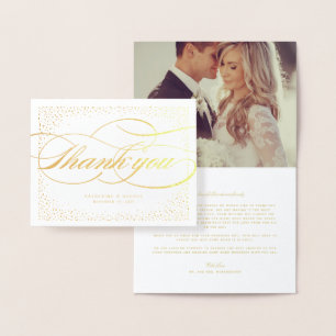 Confetti Dots und klassische Script Hochzeit Viele Folienkarte