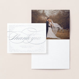 Confetti Dots und klassische Script Hochzeit Viele Folienkarte