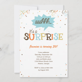 Confetti-Dusche Überraschung Party Einladung