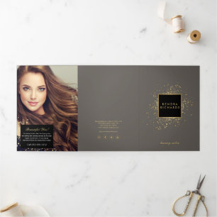 Confetti en or Faux sur Brochure Grey