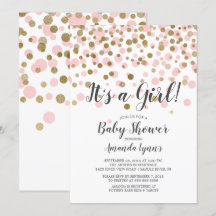 Confetti Es ist eine Mädchen-Baby-Dusche Einladung