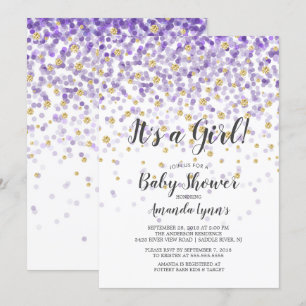 Confetti Es ist eine Mädchen-Baby-Dusche Einladung