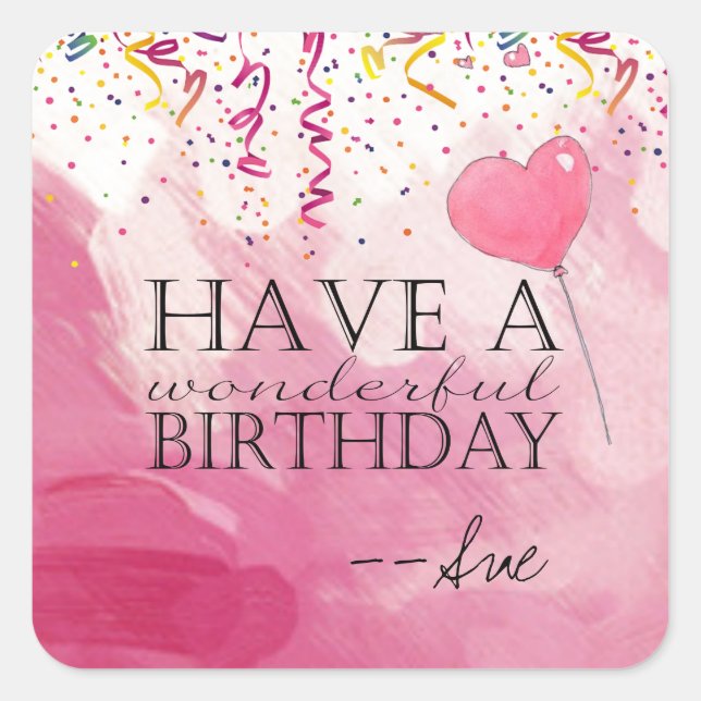 Confetti Fill Birthday wünscht Stickers (Vorderseite)