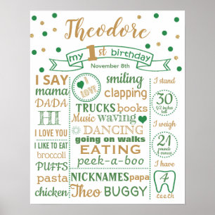 Confetti First Birthday Party unterzeichnet Plakat