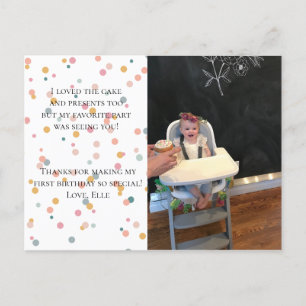 Confetti-Foto-Geburtstag danken Ihnen Postkarte