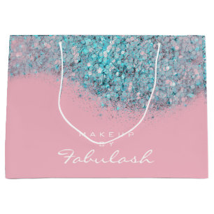 Confetti-funkelnd Glitzer-blaues rosa Brautweiß Große Geschenktüte