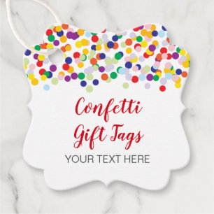 Confetti Geschenketiketten für Duschen & Gastgesch Geschenkanhänger