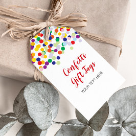 Confetti Geschenketiketten für Duschen und Gastges Geschenkanhänger