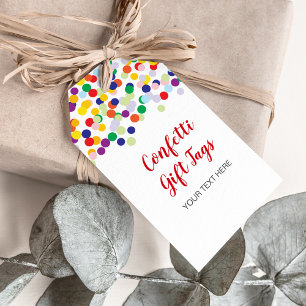Confetti Geschenketiketten für Duschen und Gastges Geschenkanhänger