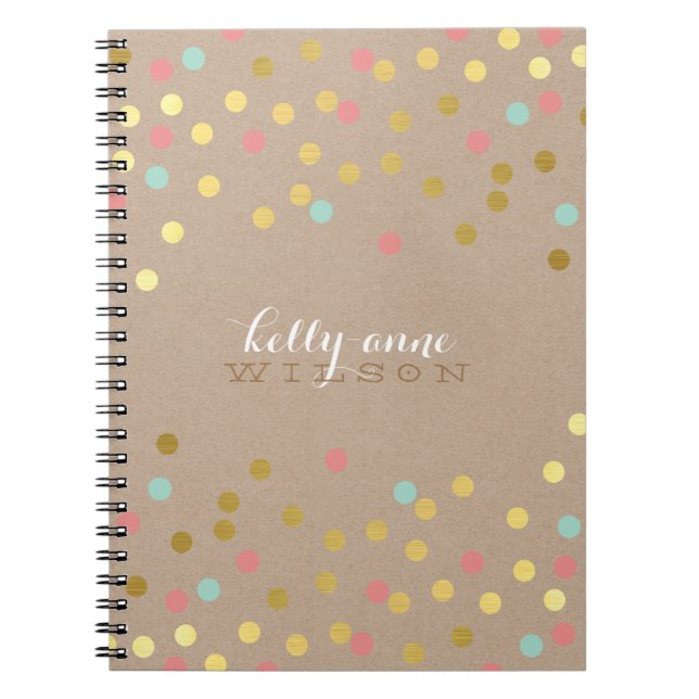 CONFETTI GLAMOROUS niedlich-Spot-Goldkornminze Notizblock (Vorderseite)