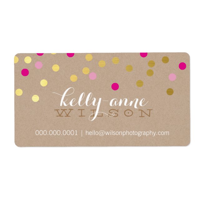 CONFETTI GLAMOROUS niedliche Goldfolie fett rosa (Vorne)