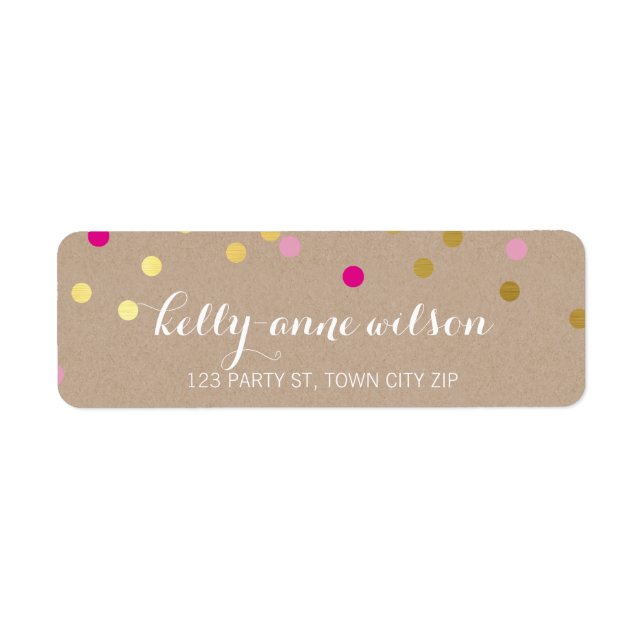 CONFETTI GLAMOROUS niedliche Goldfolie fett rosa (Vorne)