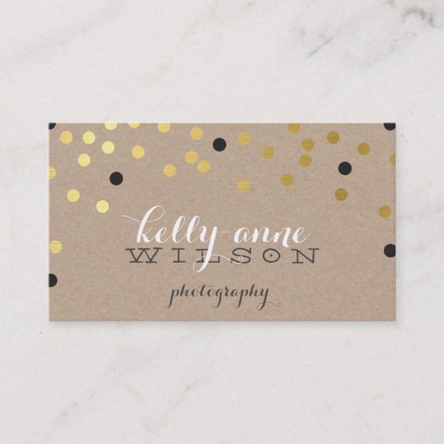 CONFETTI GLAMOROUS niedliche Goldfolie fett Visitenkarte (Vorderseite)