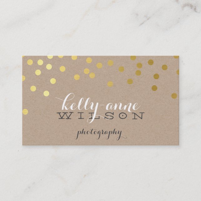 CONFETTI GLAMOROUS niedliche Goldfolie fett Visitenkarte (Vorderseite)